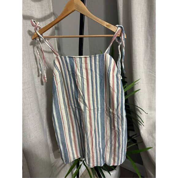 Spirit of Grace Striped Mini Dress Medium Linen - Picture 2 of 6